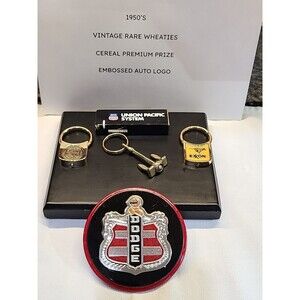 1950's DODGE metal car emblem plaque Wheaties Cereal